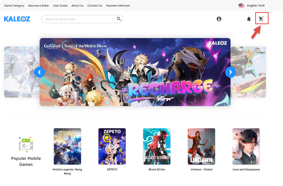 Review items in the shopping cart from multiple sellers