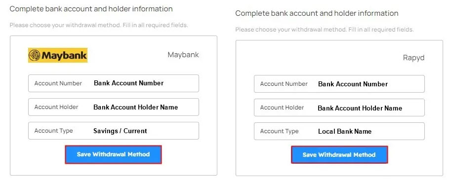 Rapyd Withdrawal Information
