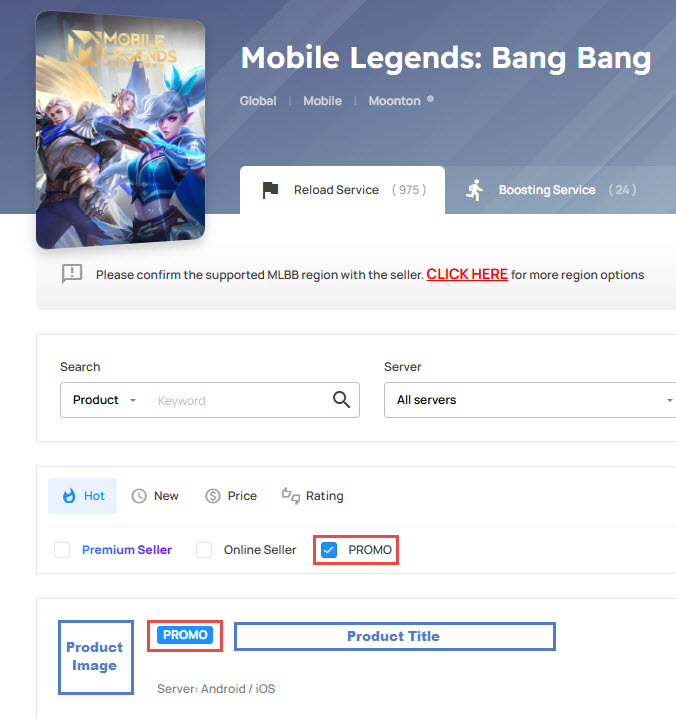 Promo filter for buyers