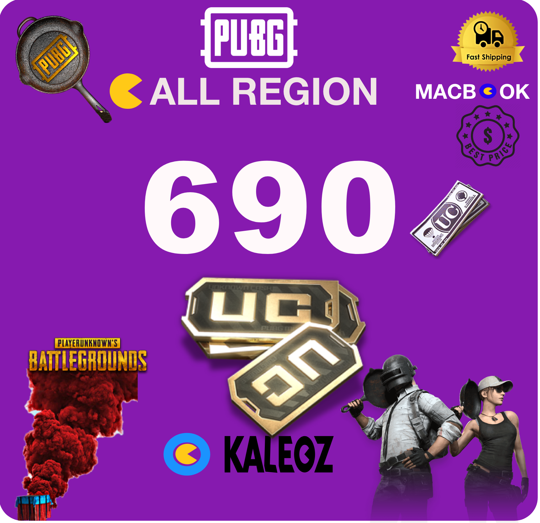 Quick Top Up Pubg Mobile 690 Uc Need Id Check Name Only Global Pubg Mobile Kaleoz