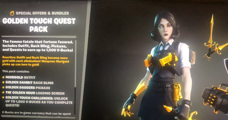 Набор подвет Touch Quest Fortnite. Golden Touch Quest Pack цена.