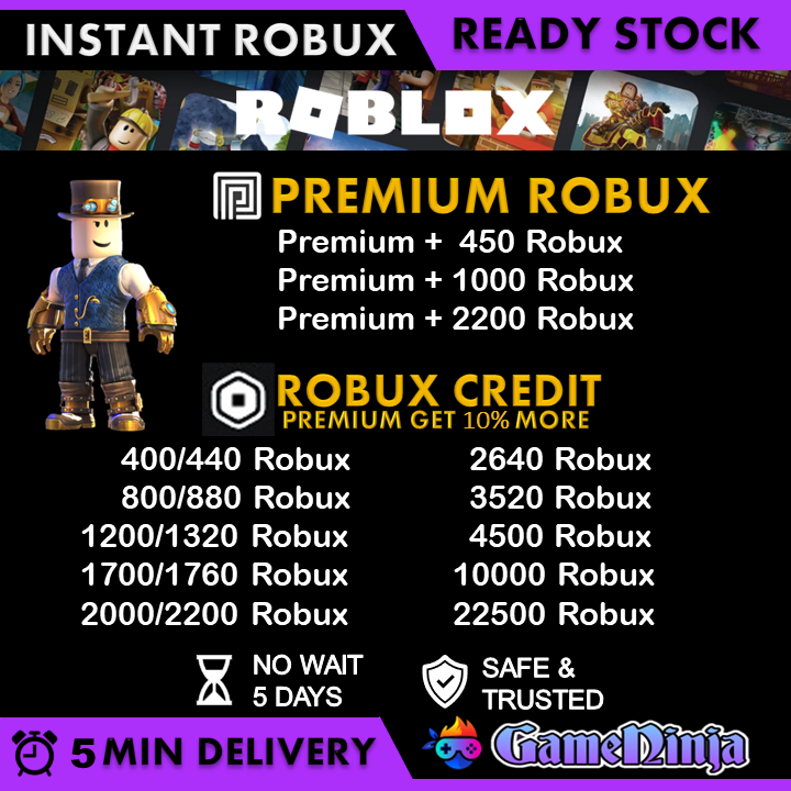 Robux 100 / 800 / 2000 Robux Gift Card Code