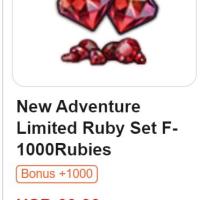 Octopath Traveler: CotC Top Up New Adventure Limited Ruby Set F-1000Rubies, only need User ID