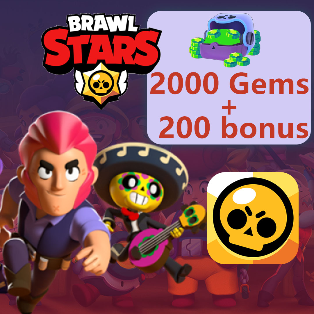 Brawl Star 2200 Gems (2000+200) By PlayerTag, No Need Login | Brawl ...
