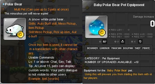 [Permanent Pet] Polar Bear [All Servers] [Package inclusive of pet and ...