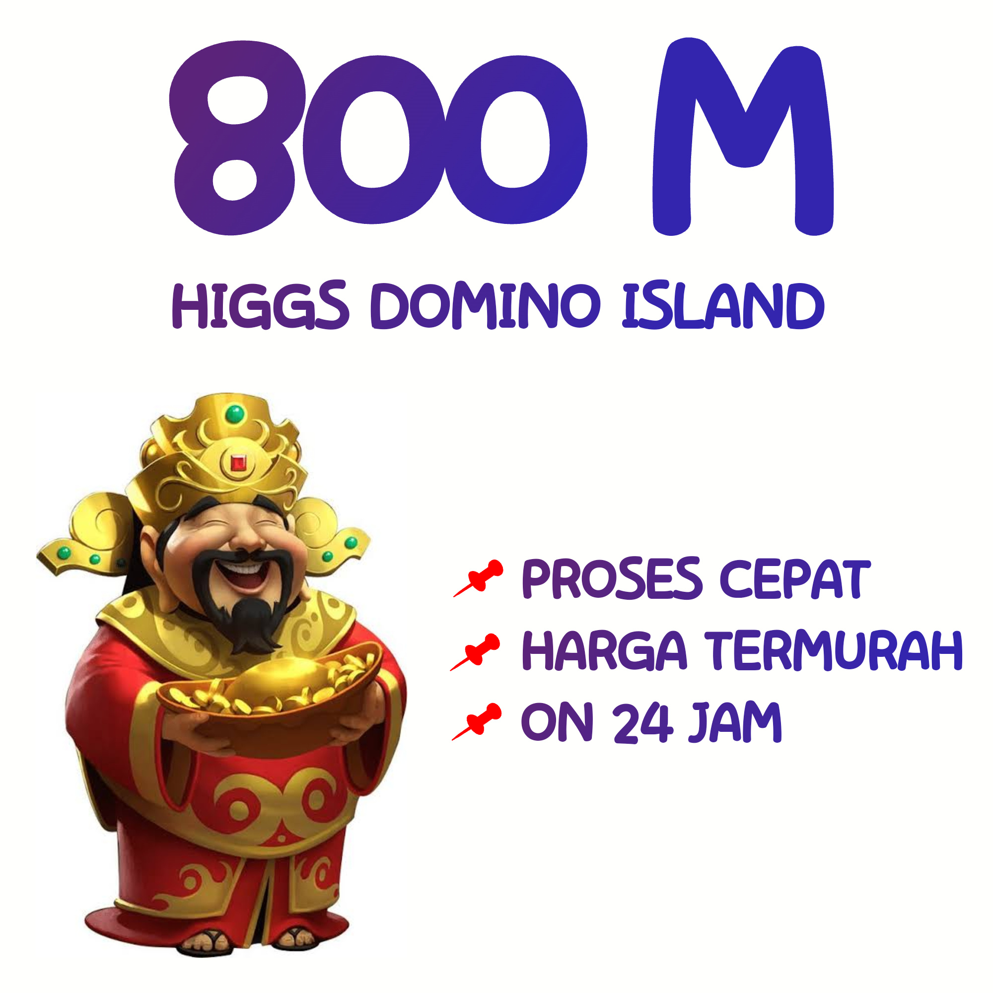 [800 M Emas] Higgs Domino Island HDI Proses Cepat Ready 24 Jam