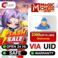 Magic Chess: Go Go - 2398 ( 2015+383 ) Diamonds via UID by Inblackm open 24 hr.