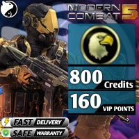 Modern Combat 5: eSports FPS GL / Mobile ✅ FAST DELIVERY ✅ 800 Credits + 160 VIP Points  - Via : GAMELOFT ID (GLOBAL)