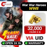 War War Heroes (VVVVH WW II) -  32,000 (16000 X 2) Gold  via UID by Inblackm open 24 hr.