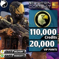 Modern Combat 5: eSports FPS GL / Mobile ✅ FAST DELIVERY ✅ 110,000 Credits + 20,000 VIP Points  - Via : GAMELOFT ID (GLOBAL)