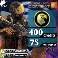 Modern Combat 5: eSports FPS GL / Mobile ✅ FAST DELIVERY ✅ 400 Credits + 75 VIP Points  - Via : GAMELOFT ID (GLOBAL)