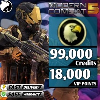Modern Combat 5: eSports FPS GL / Mobile ✅ FAST DELIVERY ✅ 99,000 Credits + 18,000 VIP Points  - Via : GAMELOFT ID (GLOBAL)
