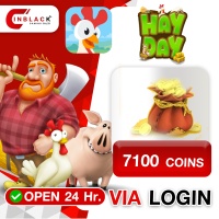 Hay Day - 7,100 COINS ( 29.99$ ) Top up via LOGIN By Inblack Open 24 hr.