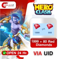Hero Clash (GL) - 1999 + 80 Red Diamonds 19.99$ Top up UID By Inblack Open 24 hr.
