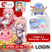 Ragnarok: Back To Glory (SEA) - 110000 X 3 Daimonds + Bonus 299.99$ ( For IDR User ) Top up Via Official Login By Inblack Open 24 hr.