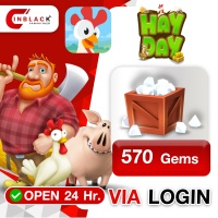 Hay Day - 570 GEMS ( 19.99$ ) Top up via LOGIN By Inblack Open 24 hr.