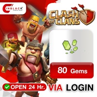 CLASH OF CLANS - 80 Gems ( 0.99$ ) Top up via LOGIN By Inblack Open 24 hr.