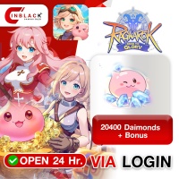 Ragnarok: Back To Glory (SEA) - 20400 Daimonds + Bonus 19.99$ ( For IDR User ) Top up Via Official Login By Inblack Open 24 hr.