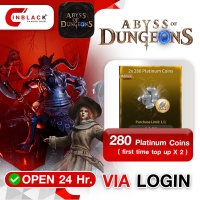 Abyss of Dungeons - 280 Platinum Coins ( first time top up X 2 ) Top up Via LOG IN By Inblack Open 24 hr.