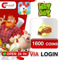 Hay Day - 1,600 COINS  ( 7.99$ ) Top up via LOGIN By Inblack Open 24 hr.