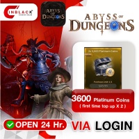 Abyss of Dungeons - 3600 Platinum Coins  ( first time top up X 2 ) Top up Via LOG IN By Inblack Open 24 hr.