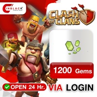 CLASH OF CLANS - 1200 Gems ( 9.99$ ) Top up via LOGIN By Inblack Open 24 hr.