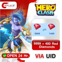 Hero Clash (GL) - 9999 + 400 Red Diamonds 99.99$ Top up UID By Inblack Open 24 hr.