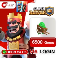 CLASH ROYALE - 6500 Gems ( 49.99$ ) Top up via LOGIN By Inblack Open 24 hr.