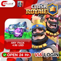 CLASH ROYALE -  ANY PACK 4.99 USD Top up Via LOG IN By Inblack Open 24 hr.