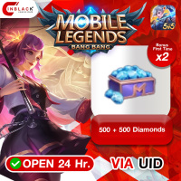 Mobile Legends: Bang Bang - 500 + 500 Diamonds ( First Time X 2 ) Top up UID By Inblack Open 24 hr.( *** INDO/MY/PH/SG CAN NOT )