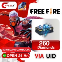 Free Fire - 260 Diamonds Top up  UID By Inblack Open 24 hr.(MY/SG/PH/CAMBODIA)