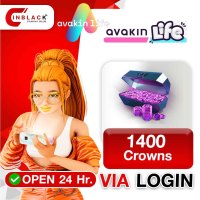 Avakin Life - 1400 Crowns 49.99$ Top up via LOGIN By Inblackm Open 24 hr.