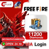 Free Fire - 11200 Diamonds (99.99$) Top up VIA Login By Inblack Open 24 hr.