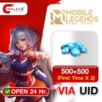 Mobile Legends: Bang Bang (Malaysia) - 500+500 Diamond (First Time X 2) Top up UID By Inblackm Open 24 hr.