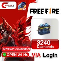 Free Fire - 3240 Diamonds (29.99$) Top up VIA Login By Inblack Open 24 hr.