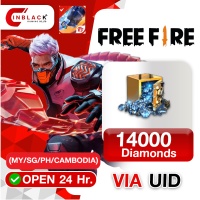 Free Fire - 14000 Diamonds Top up  UID By Inblack Open 24 hr.(MY/SG/PH/CAMBODIA)