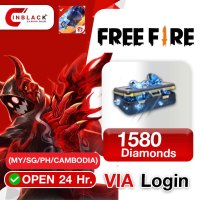 Free Fire - 1580 Diamonds (14.99$) Top up VIA Login By Inblack Open 24 hr.