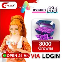 Avakin Life - 3000 Crowns 99.99$ Top up via LOGIN By Inblackm Open 24 hr.