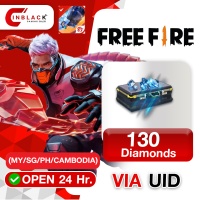 Free Fire -130 Diamonds Top up  UID By Inblack Open 24 hr.(MY/SG/PH/CAMBODIA)