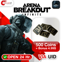 Arena Breakout: Infinite (GL) - 500 Coins + Bonus 4.99$ Top up UID By Inblack Open 24 hr.