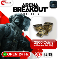 Arena Breakout: Infinite (GL) - 2500 Coins + Bonus 24.99$ Top up UID By Inblack Open 24 hr.