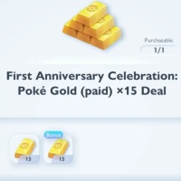 Pokemon TCG Pocket  Topup First Anniversary Celebration:poke Gold (paid)x15 deal