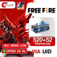 Free Fire (EU , MENA , CIS) - 520+52 Diamond Top up UID By Inblackm Open 24 hr.