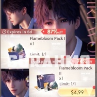 Love and Deepspace - Flameboom Pack I & II (LOGIN METHOD) **Need Account & Password to login**