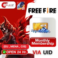 Free Fire (EU , MENA , CIS) - Monthly Membership Top up UID By Inblackm Open 24 hr.