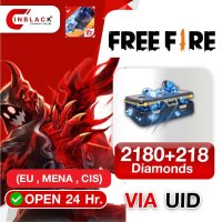Free Fire (EU , MENA , CIS) - 2180+218 Diamond Top up UID By Inblackm Open 24 hr.
