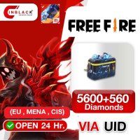 Free Fire (EU , MENA , CIS) - 5600+560 Diamond Top up UID By Inblackm Open 24 hr.