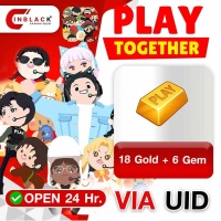 Play Together (GL) - 18 Gold + 6 Gem  Top up UID By Inblackm Open 24 hr.