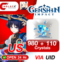 Genshin Impact (US) - 980 + 110 Crystal Top up UID By Inblackm Open 24 hr.