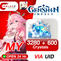 Genshin Impact (MY) - 3280 + 600 Crystal Top up UID By Inblackm Open 24 hr.